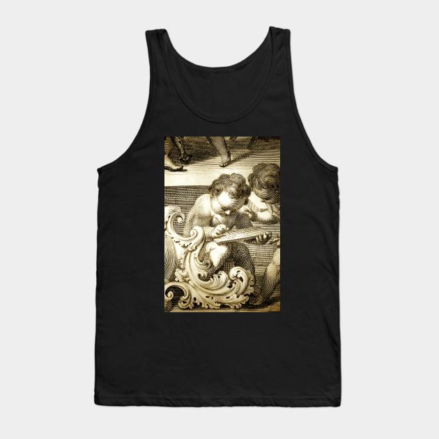 Cherub writing Antique Engraving Tank Top by chilangopride